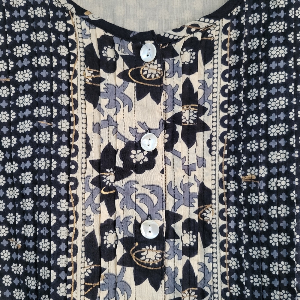 Draper's & Damon's Cotton Peasant Dress Women's Size PL Cottagecore Boho Hippie - Picture 8 of 10